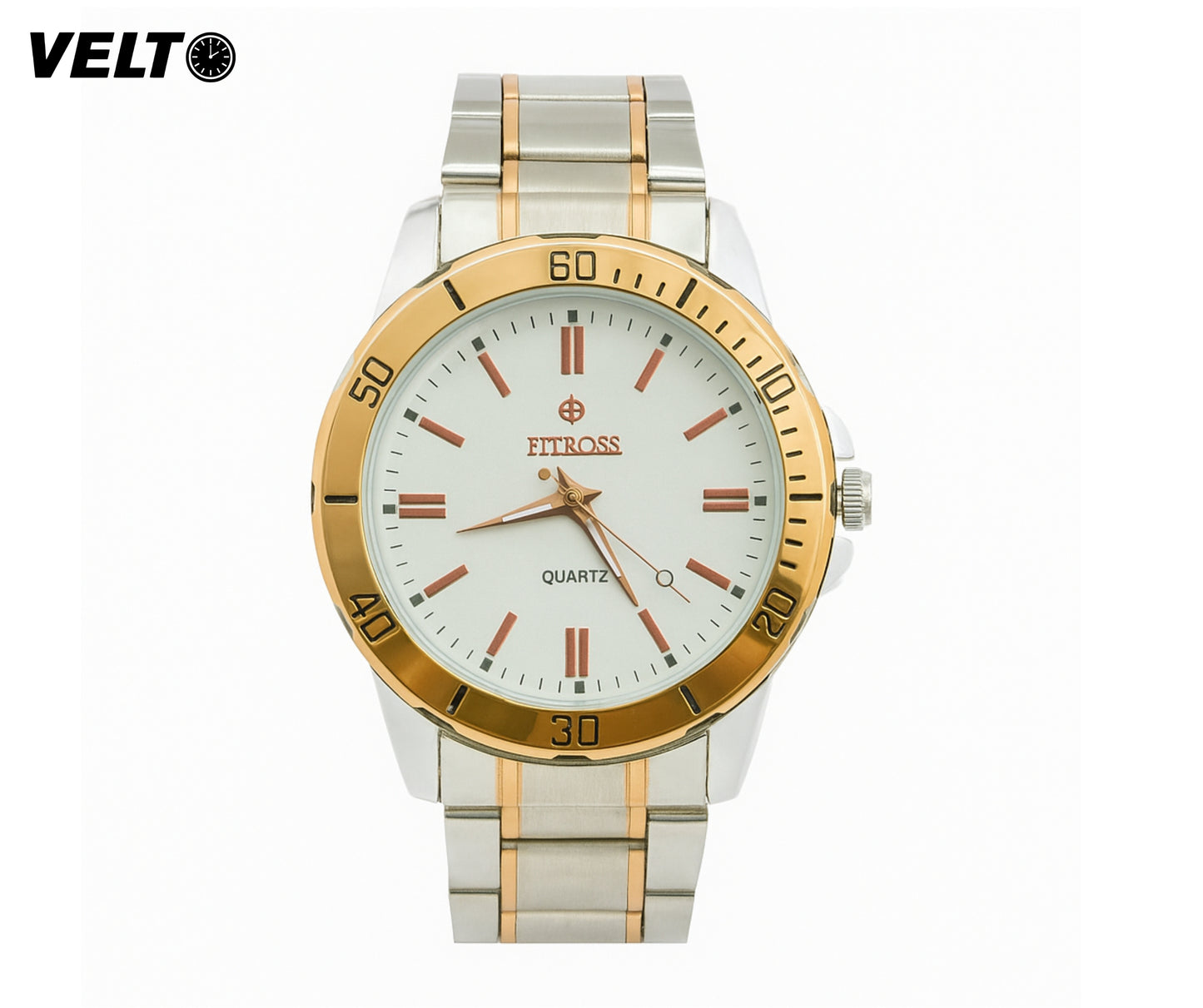 FITROSS Gold & Silver Quartz Wrist Watch for Men