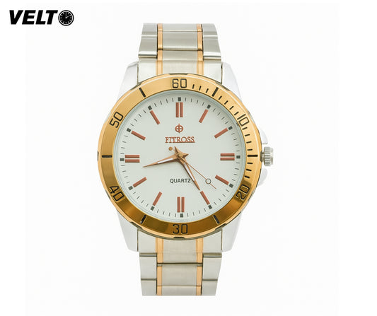 FITROSS Gold & Silver Quartz Wrist Watch for Men